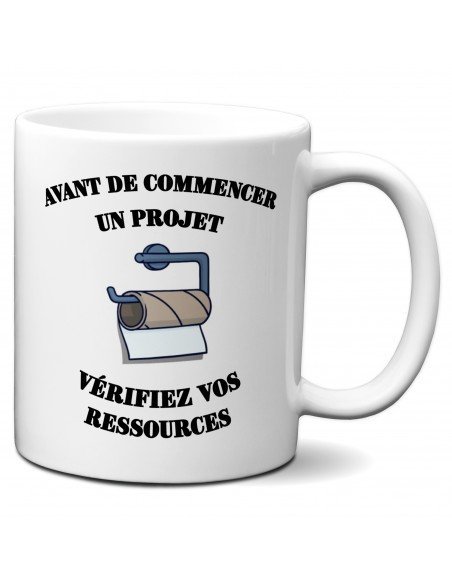 Tasse-Mug Collègue- Chef de Projet Vérifiez vos Ressources -- Idée Cadeau Patron Travail Nouveau Job