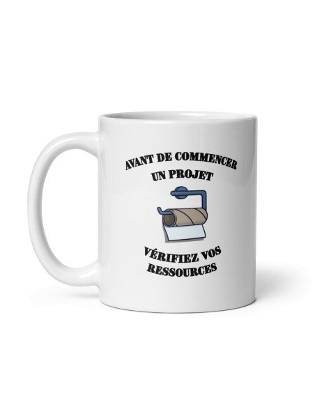 Tasse-Mug Collègue- Chef de Projet Vérifiez vos Ressources -- Idée Cadeau Patron Travail Nouveau Job
