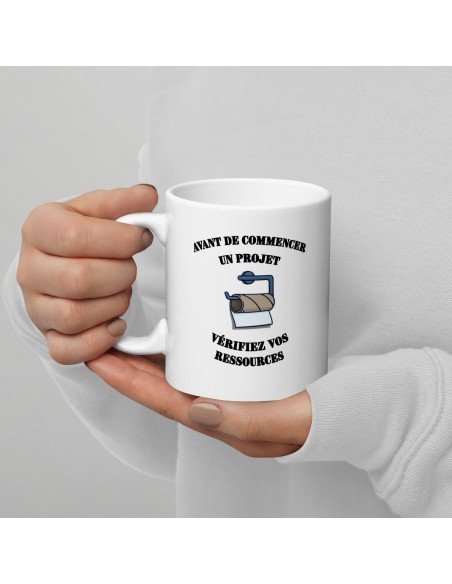 Tasse-Mug Collègue- Chef de Projet Vérifiez vos Ressources -- Idée Cadeau Patron Travail Nouveau Job