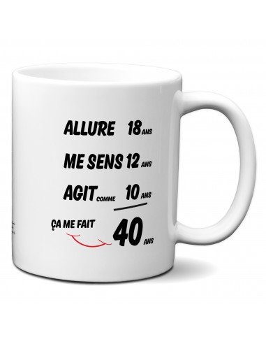 Cadeau Anniversaire Homme 40 ans - Tasse Mug - Ça me fait 40 ans