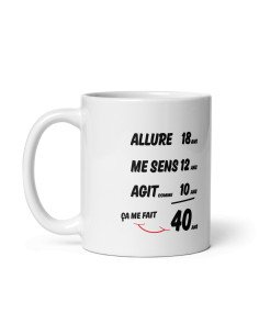 Cadeau Anniversaire Homme 40 ans - Tasse Mug - Ça me fait 40 ans - Original Personnalisé Humour 2