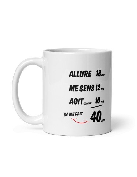 Cadeau Anniversaire Homme 40 ans - Tasse Mug - Ça me fait 40 ans - Original Personnalisé Humour