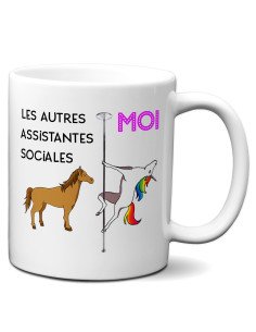 Tasse-Mug Meilleure Assistante Sociale Licorne - Idée Cadeau Humour Original Anniversaire