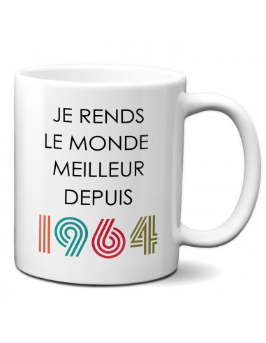 Tasse Mug Cadeau Anniversaire 60 ans Femme Homme - Je Rends le Monde  Meilleur - Original Personnalisé
