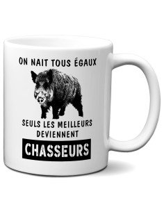 Tasse-Mug Chasseur Humour Seuls les Meilleurs deviennent Chasseurs - Idée Cadeau Personnalisé Original Papa Anniversaire Parrain