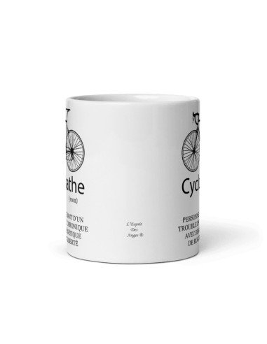 Tasse-Mug Cycliste Humour Cyclopathe Maniaque du Vélo - Idée Cadeau Personnalisé Original Papa Anniversaire Parrain