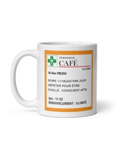 Tasse Mug Idée Cadeau Collègue Ordonnance Café Humour Amusant Bureau Entreprise
