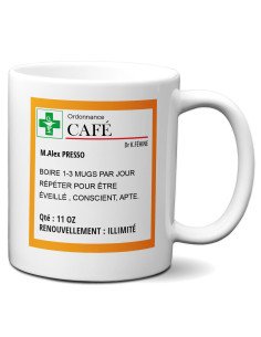 Tasse Mug Idée Cadeau Collègue Ordonnance Café Humour Amusant Bureau Entreprise