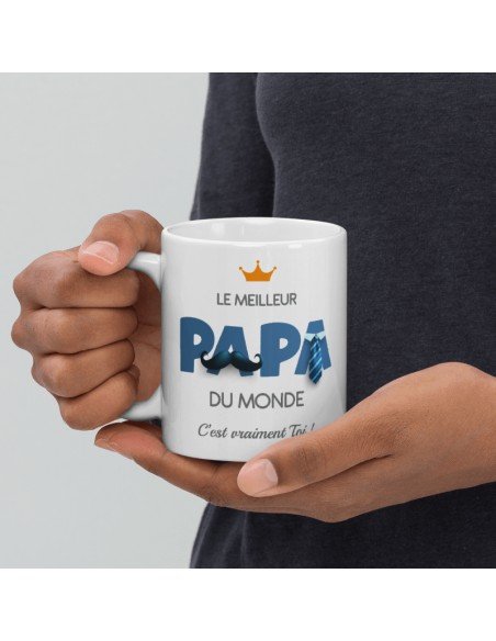 Tasse-Mug Cadeau Papa -Meilleur Papa du Monde- Idée Cadeau Humour Papa Original Anniversaire Fête de Pères 