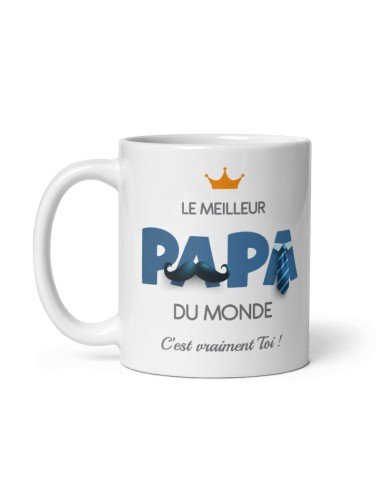 Tasse-Mug Cadeau Papa -Meilleur Papa du Monde- Idée Cadeau Humour Papa Original Anniversaire Fête de Pères 
