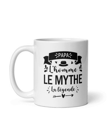 Tasse-Mug Cadeau Papa -Papa L'Homme Le Mythe La Légende - Idée Cadeau Humour Papa Original Anniversaire Fête de Pères 