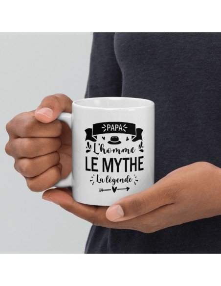 Tasse-Mug Cadeau Papa -Papa L'Homme Le Mythe La Légende - Idée Cadeau Humour Papa Original Anniversaire Fête de Pères 