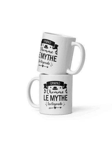 Tasse-Mug Cadeau Papa -Papa L'Homme Le Mythe La Légende - Idée Cadeau Humour Papa Original Anniversaire Fête de Pères 