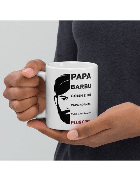 Tasse-Mug Cadeau Papa -Papa barbu Plus Cool- Idée Cadeau Humour Papa Original Anniversaire Fête de Pères 