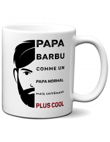 Tasse-Mug Cadeau Papa -Papa barbu Plus Cool- Idée Cadeau Humour Papa Original Anniversaire Fête de Pères 