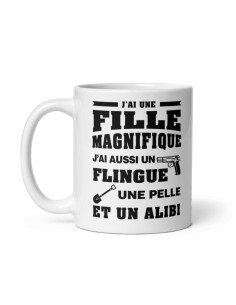 Tasse-Mug Cadeau Fille à son Papa -J'ai une Fille Magnifique- Idée Cadeau Humour Papa Original Anniversaire Fête de Pères  2