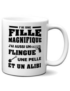 Tasse-Mug Cadeau Fille à son Papa -J'ai une Fille Magnifique- Idée Cadeau Humour Papa Original Anniversaire Fête de Pères 