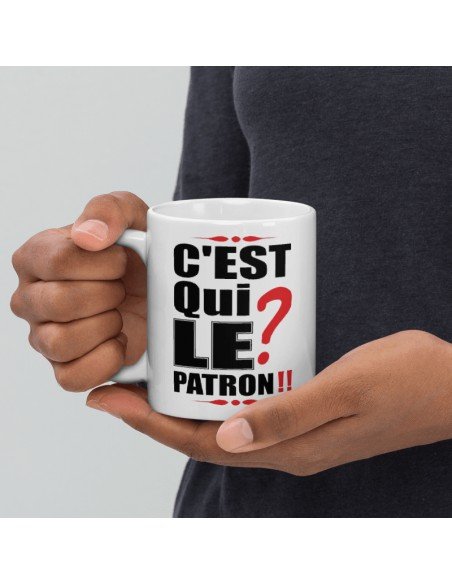 Tasse Mug Idée Cadeau -C'est qui le Patron- Collègue Retraite Départ Papa  Entreprise Nouveau Job