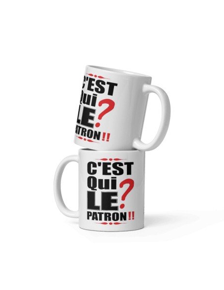 Tasse Mug Idée Cadeau -C'est qui le Patron- Collègue Retraite Départ Papa  Entreprise Nouveau Job