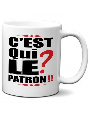 Tasse Mug Idée Cadeau -C'est qui le Patron- Collègue Retraite Départ Papa  Entreprise Nouveau Job