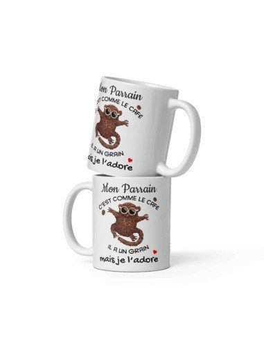 Tasse Mug - Mon Parrain C'est Comme le Café - Idée Cadeau Original Baptême Parrain Anniversaire