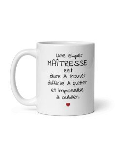 Tasse Mug Cadeau Maîtresse École - Une Maîtresse dure à Trouver- Idée Originale Fin Année 2