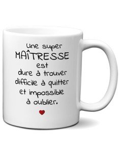 Tasse Mug Cadeau Maîtresse École - Une Maîtresse dure à Trouver- Idée Originale Fin Année
