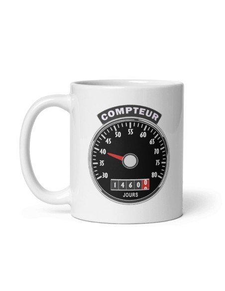 Tasse Mug Cadeau Anniversaire 40 ans Femme Homme - 40 ans au compteur - Original Personnalisé