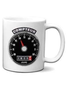 Tasse Mug Cadeau Anniversaire 50 ans Femme Homme - 50 ans au compteur - Original Personnalisé