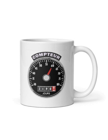 Tasse Mug Cadeau Anniversaire 60 ans Femme Homme - 60 ans au compteur - Original Personnalisé