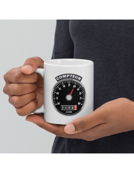 Tasse Mug Cadeau Anniversaire 60 ans Femme Homme - 60 ans au compteur - Original Personnalisé