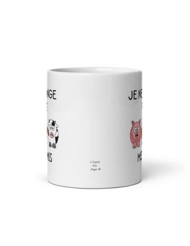 Tasse-Mug Vegan Végétarien- Je ne Mange pas Mes Amis - Idée Cadeau Personnalisé Original Anniversaire Fête Ami et Famille