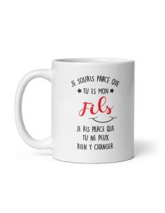 Tasse Mug Cadeau Fils Anniversaire - Je Souris Je Ris - Idée Originale Personnalisé 2