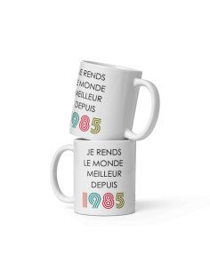 Tasse Mug Cadeau Anniversaire 40 ans Femme Homme - Je Rends le Monde Meilleur - Original Personnalisé 2