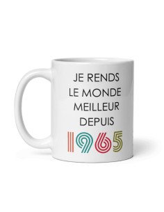 Tasse Mug Cadeau Anniversaire 60 ans Femme Homme - Je Rends le Monde Meilleur - Original Personnalisé 2