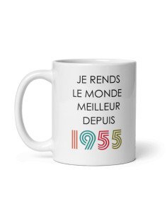 Tasse Mug Cadeau Anniversaire 70 ans Femme Homme - Je Rends le Monde Meilleur - Original Personnalisé 2