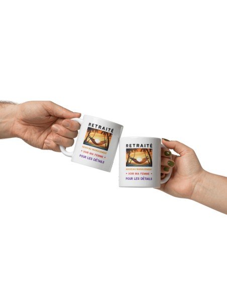 Tasse-Mug Cadeau Retraite- Retraite Nouvelle Direction -Original Drole Rigolo  Amusant pour Homme ou Femme