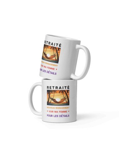 Tasse-Mug Cadeau Retraite- Retraite Nouvelle Direction -Original Drole Rigolo  Amusant pour Homme ou Femme
