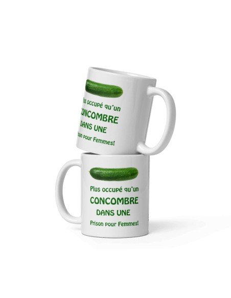 Tasse Mug Cadeau Humour  Original - Plus occupé qu'un Concombre- Amusant Rigolo Papa Maman Collègue Ami