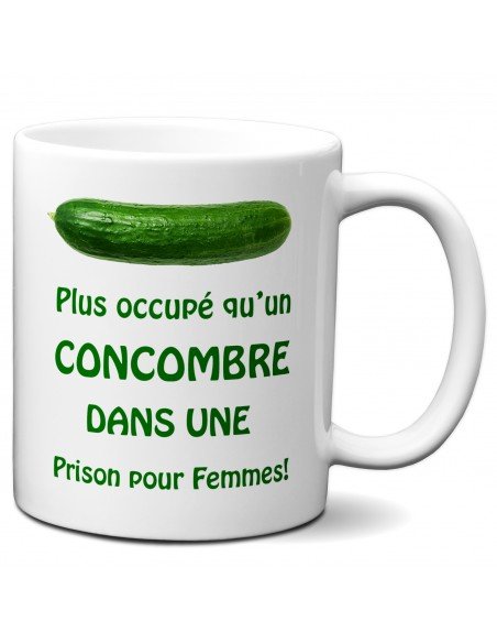 Tasse Mug Cadeau Humour  Original - Plus occupé qu'un Concombre- Amusant Rigolo Papa Maman Collègue Ami