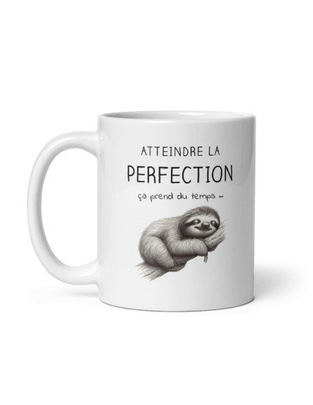 Tasse Mug Cadeau Humour  Original - Atteindre la Perfection Paresseux - Drole Rigolo Amusant Marrant