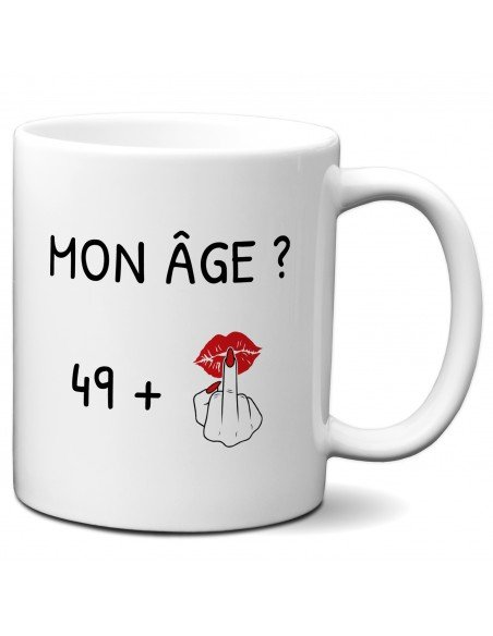 Tasse Mug 50 ans Doigt Honneur Homme Femme - Cadeau Anniversaire 50 ans Ans - Idée Cadeau Original, Humour, Drôle, Rigolo