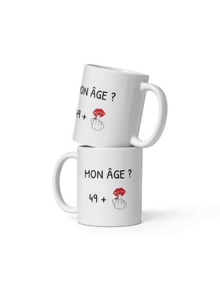 Tasse Mug 50 ans Doigt Honneur Homme Femme - Cadeau Anniversaire 50 ans Ans - Idée Cadeau Original, Humour, Drôle, Rigolo