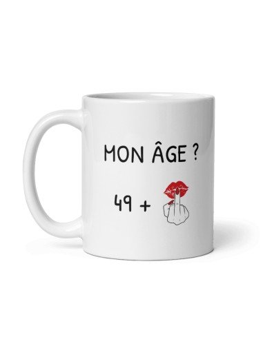 Tasse Mug 50 ans Doigt Honneur Homme Femme - Cadeau Anniversaire 50 ans Ans - Idée Cadeau Original, Humour, Drôle, Rigolo