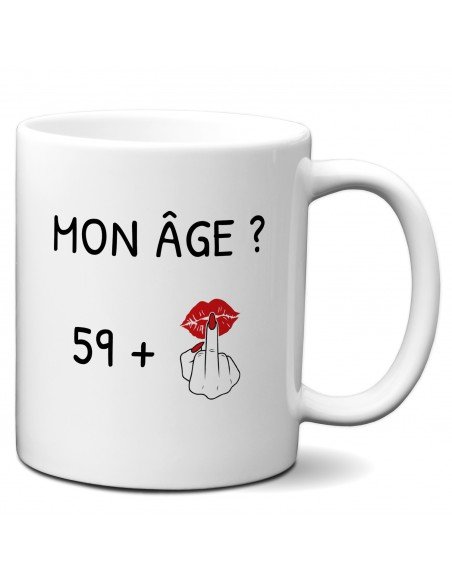 Tasse Mug 60 ans Doigt Honneur Homme Femme - Cadeau Anniversaire 60 ans Ans - Idée Cadeau Original, Humour, Drôle, Rigolo