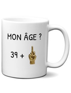 Tasse Mug 40 ans Doigt Honneur Or Homme Femme - Cadeau Anniversaire 40 ans Ans - Idée Cadeau Original, Humour, Drôle, Rigolo