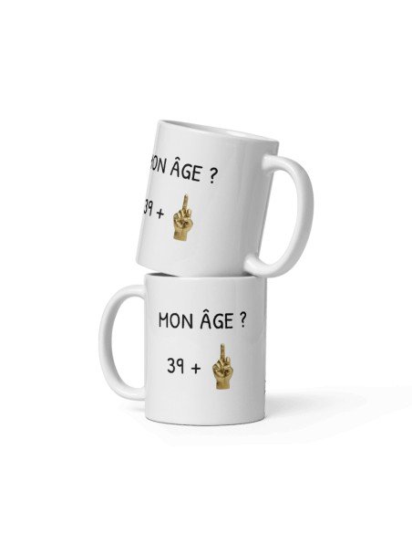 Tasse Mug 40 ans Doigt Honneur Or Homme Femme - Cadeau Anniversaire 40 ans Ans - Idée Cadeau Original, Humour, Drôle, Rigolo