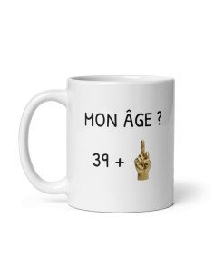 Tasse Mug 40 ans Doigt Honneur Or Homme Femme - Cadeau Anniversaire 40 ans Ans - Idée Cadeau Original, Humour, Drôle, Rigolo 2