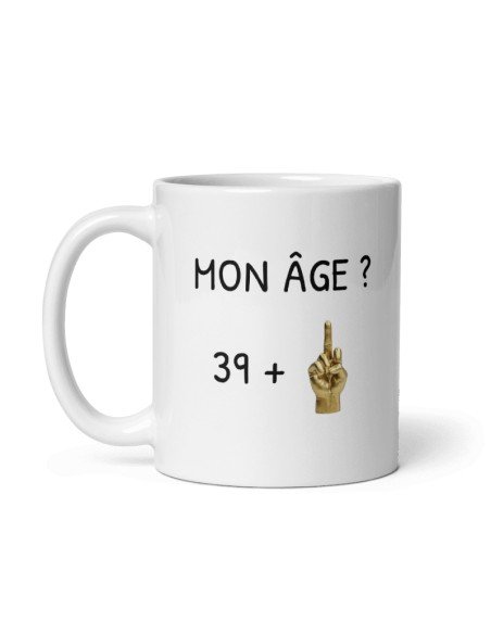 Tasse Mug 40 ans Doigt Honneur Or Homme Femme - Cadeau Anniversaire 40 ans Ans - Idée Cadeau Original, Humour, Drôle, Rigolo