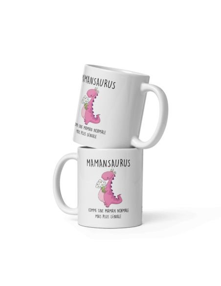 Tasse Mug Cadeau Maman Dinosaure- Mamansaurus - Original Drole Amusant Rigolo Anniversaire  Femme